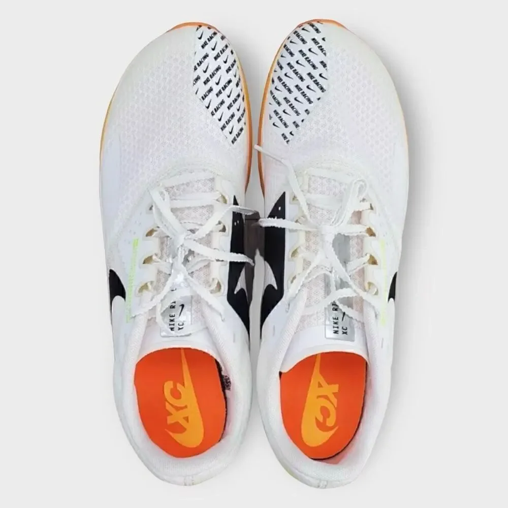 Nike Zoom Rival XC 6 White/ Orange Track Shoes Spikes DX7999-100 Mens size 8.5